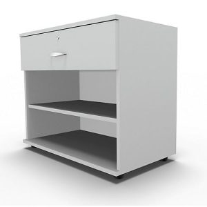 Schäfer Shop Select Sideboard, mit Schublade, abschließbar, Spanplatte, B 800 x T 420 x H 663 mm, lichtgrau