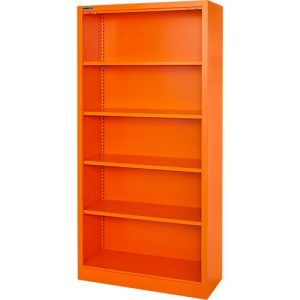 Schäfer Shop Select Stahlregal MS iCOLOUR, 5 Ordnerhöhen, B 950 x T 400 x H 1935 mm, orange RAL 2004