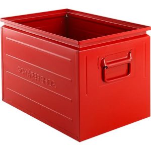 Schäfer Shop Select Stapelbox, 40 l, 150 kg, L 480 x B 308 x H 301 mm, Stahl, RAL 3000 (feuerrot)