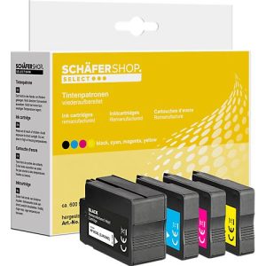 Schäfer Shop Select Tintenpatrone, ersetzt HP-963XL (3YP35AE), Multipack, CMYK