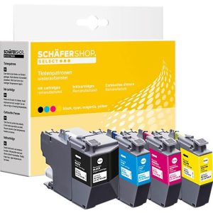 Schäfer Shop Select Tintenpatronen, ersetzt Brother LC-3219 XL, Mixpack, schwarz, cyan, gelb, magenta