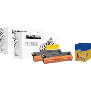 Schäfer Shop Select Toner, ersetzt Brother TN-2420 (TN2420), Doppelpack, schwarz + GRATIS Prinzenrolle Minis (160 x 7,5g)