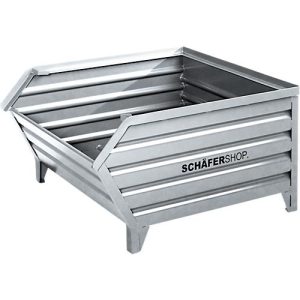 Schäfer Shop Select Transport- und Stapelbehälter, B 1210 x T 820 x H 610 mm, feuerverzinkt, bis 1000 kg
