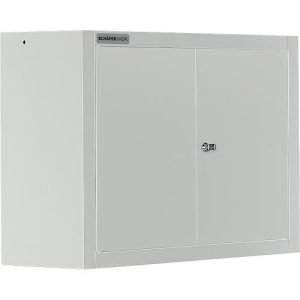 Schäfer Shop Select Wandschrank MS 750, zweitürig, mit Zwischenboden, B 750 x T 320 x H 600 mm, Stahl, lichtgrau/lichtgrau