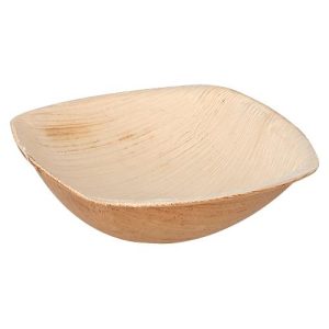 Schalen Papstar QUADRATO Pure, Einweg, quadratisch, L 90 x B 90 x H 25 mm, wasser- & hitzebeständig, kompostierbar, Palmblatt, natur, 25 Stück