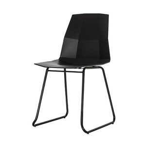 Schalenstuhl Paperflow CUBE, lackierter Stahl, Sitzschale Kunstoff, Sitzhöhe 460 mm, 2er-Set, schwarz