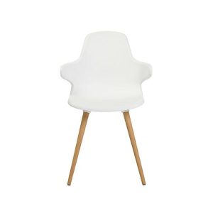Schalenstuhl Topstar® T 2020, 4-Fuß, desinfektionsmittelbeständig, mit Armlehnen, weiß/Buche