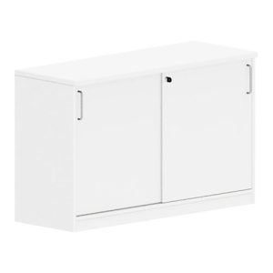 Schiebetüren-Ansatzschrank BEXXSTAR, 1,5 Ordnerhöhen, B 1200 x T 445 x H 740 mm, weiß