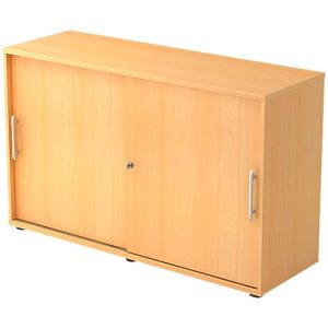 Schiebetürenschrank, 2 OH, B 1200 x T 400 x H 748 mm, Buche-Dekor