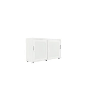 Schiebetürenschrank, Akustikfront, B 1200 mm, 2 OH, weiß