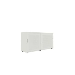 Schiebetürenschrank, Akustikfront, B 1350 mm, 2 OH, lichtgra