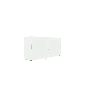 Schiebetürenschrank, Akustikfront, B 1350 mm, 2 OH, weiß