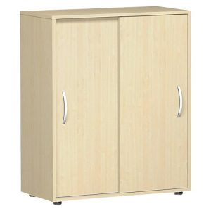 Schiebetürenschrank Alicante, 3 Ordnerhöhen, B 800 x T 400 x H 1104 mm, Ahorn-Dekor