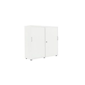 Schiebetürenschrank, B 1200 mm, 3 OH, weiß