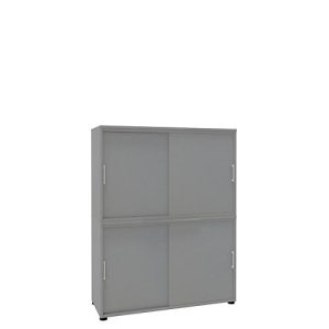Schiebetürenschrank, B 1200 mm, 4 OH, silber