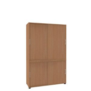 Schiebetürenschrank, B 1200 mm, 5 OH, Buche-Dekor