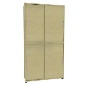 Schiebetürenschrank, B 1200 mm, 6 OH, Ahorn-Dekor