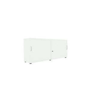 Schiebetürenschrank, B 1600 mm, 2 OH, weiß