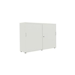 Schiebetürenschrank, B 1600 mm, 3 OH, lichtgrau