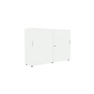 Schiebetürenschrank, B 1600 mm, 3 OH, weiß