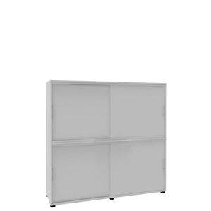 Schiebetürenschrank, B 1600 mm, 4 OH, weiß