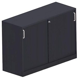 Schiebetürenschrank BEXXSTAR, 2 Ordnerhöhen, H 825 mm, schwarz