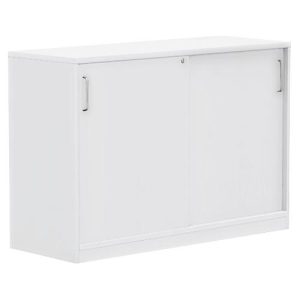 Schiebetürenschrank BEXXSTAR, 2 Ordnerhöhen, H 825 mm, weiß