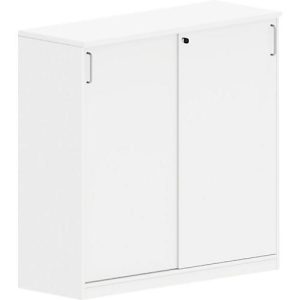 Schiebetürenschrank BEXXSTAR, 3 Ordnerhöhen, H 1155 mm, weiß