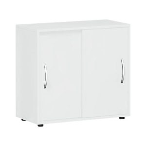 Schiebetürenschrank PALENQUE, 2 Ordnerhöhen, 1 Boden, B 800 x T 400 x H 752 mm, lichtgrau