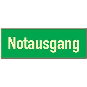 Schild Notausgang, Folie, lang nachleuchtend (HLF)