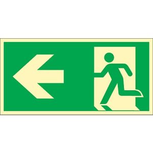 Schild Rettungsweg, linksweisend, HLA 160