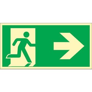 Schild Rettungsweg, rechtsweisend, HLA 160