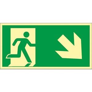 Schild Treppe abwärts, rechtsweisend