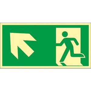 Schild Treppe aufwärts, linksweisend