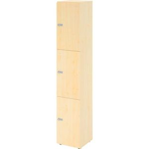 Schließfachschrank Topas Line, 6 Ordnerhöhen, 3 Fächer, Zahlenschloss, B 400 x T 420 x H 2156 mm, Ahorn/Ahorn
