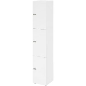 Schließfachschrank Topas Line, 6 Ordnerhöhen, 3 Fächer, Zahlenschloss, B 400 x T 420 x H 2156 mm, weiß/weiß