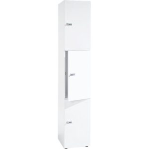Schließfachschrank Topas Line, 6 Ordnerhöhen, 3 Fächer, Zylinderschloss, B 400 x T 420 x H 2156 mm, weiß/weiß