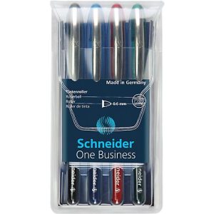Schneider Tintenroller One Business, farbsortiert im 4er Etui