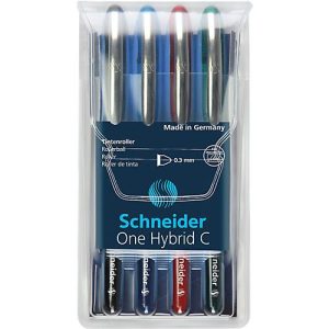 Schneider Tintenroller One Hybrid C, farbsortiert im 4er Etui