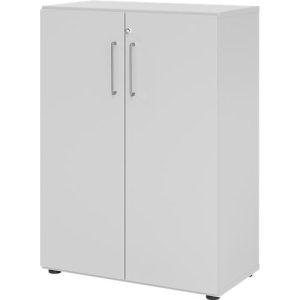 Schränke Breno, 3 OH, abschließbar, 28 kg je Boden, B 800 x T 420 x H 1100 mm, lichtgrau/lichtgrau