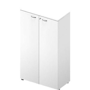 Schrank ARLON OFFICE, 4 Ordnerhöhen, abschließbar, B 900 x T 450 x H 1600 mm, weiß/weiß