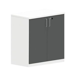 Schrank NEVADA, B 800 x T 445 x H 825 mm, weiß/dunkelgrau