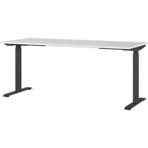 Schreibtisch Agenda, elektrisch höhenverstellbar, B 1800 x T 800 x H 720-1200 mm, Lichtgrau/Schwarz + Memory-USB-Panel