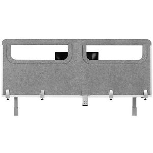Schreibtisch-Akustik-Trennwand BE Safety Screen Rückwand, mit Acrylfenster, Dicke 10 mm, B 1400 x H 600 mm, hellgrau
