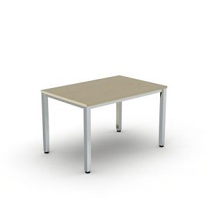 Schreibtisch Bexxstar, Rechteck, 4-Fuß Quadratrohr, B 1200 x H 740 mm, Ahorn/chromsilber