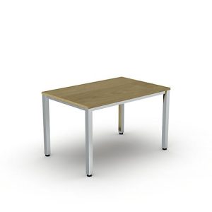 Schreibtisch Bexxstar, Rechteck, 4-Fuß Quadratrohr, B 1200 x H 740 mm, Eiche/chromsilber