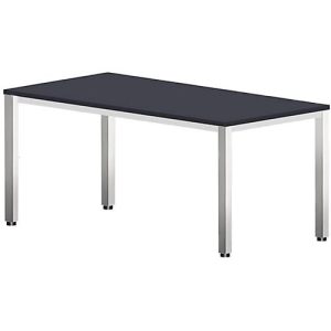 Schreibtisch Bexxstar, Rechteck, 4-Fuß Quadratrohr, B 1600 x T 800 x H 740 mm, schwarz/chromsilber