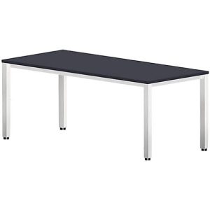 Schreibtisch Bexxstar, Rechteck, 4-Fuß Quadratrohr, B 1800 x T 800 x H 740 mm, schwarz/chromsilber