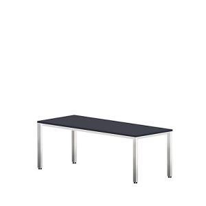 Schreibtisch Bexxstar, Rechteck, 4-Fuß Quadratrohr, B 2000 x T 1000 x H 740 mm, schwarz/chromsilber