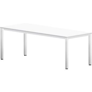 Schreibtisch Bexxstar, Rechteck, 4-Fuß Quadratrohr, B 2000 x T 1000 x H 740 mm, weiß/chromsilber